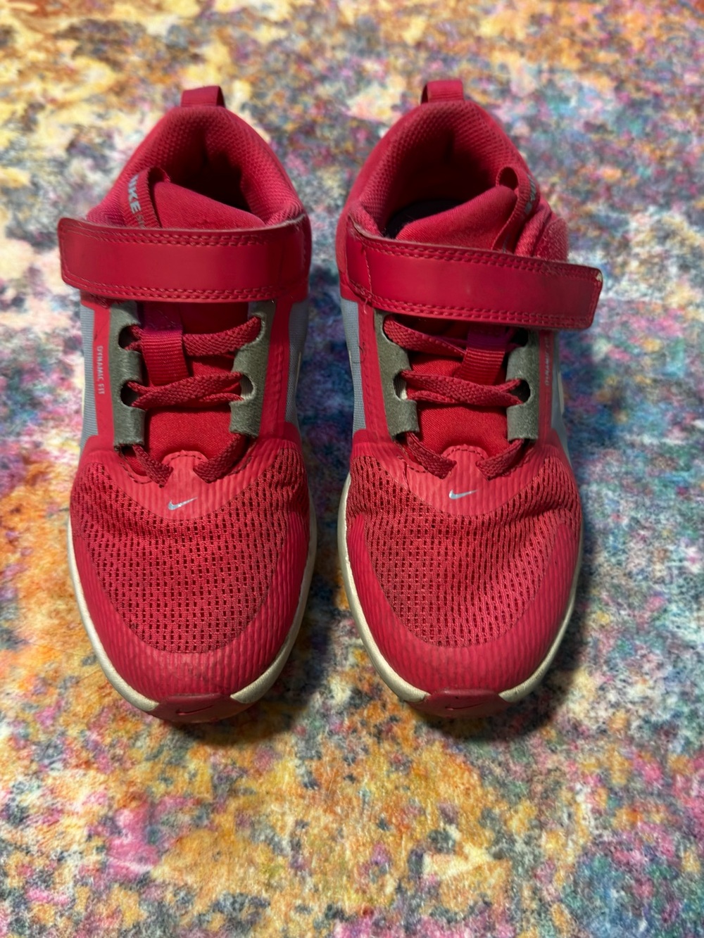 Nike Kids hot pink Mesh Hook-and-Loop running / track Sneakers